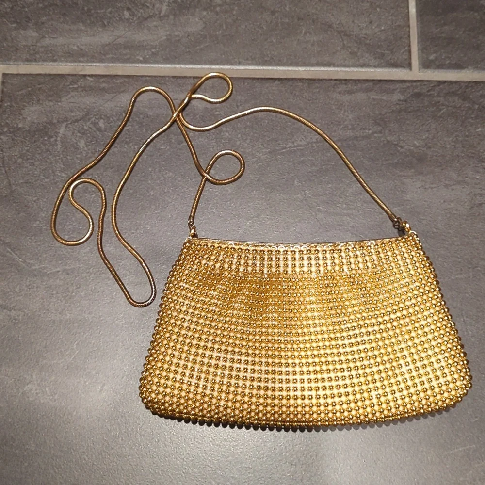 80sVINTAGE Beaded gold bag